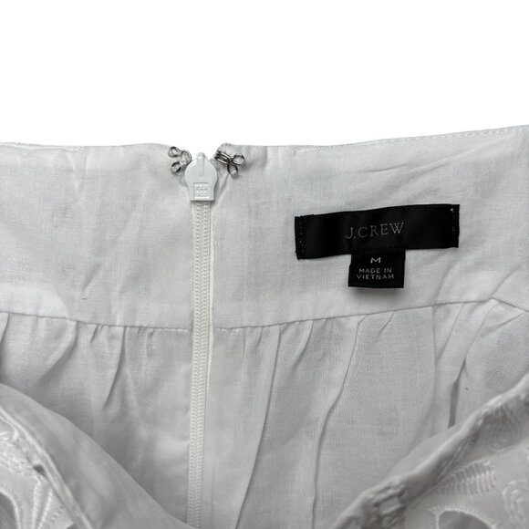 J. Crew Womens SZ M White Eyelet Sleeveless Peplum Top Boho beachy Cottagecore - Picture 5 of 9